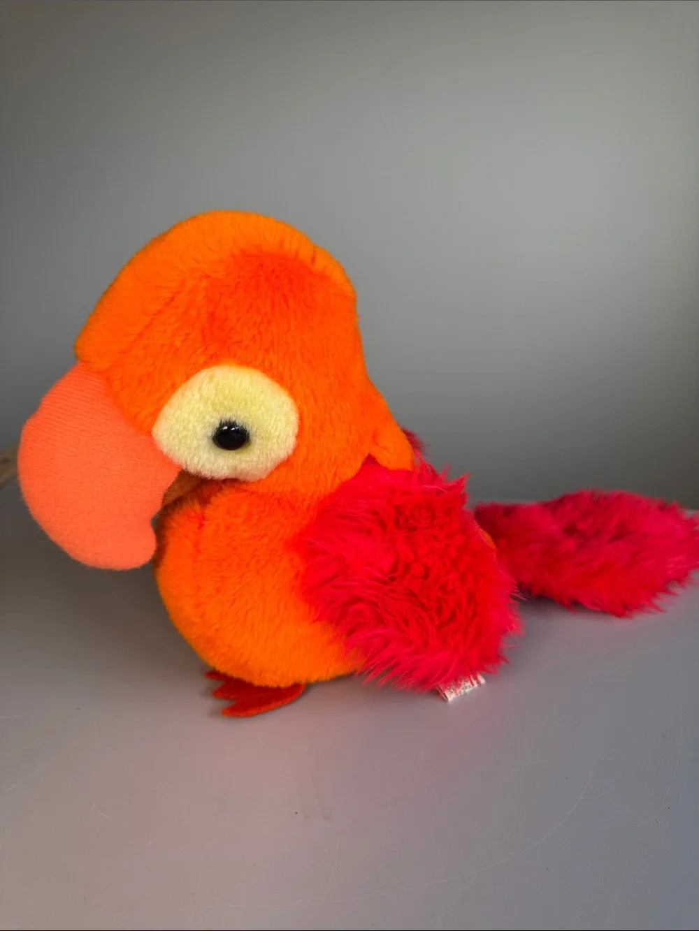 Applause Vintage 1981 Plush Orange Red Parrot Stuffed Toy